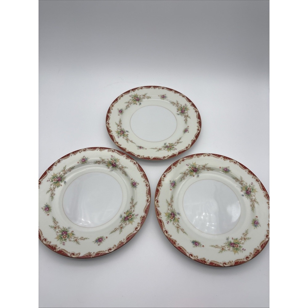 Set of 3 Stafford by SANGO 7.5" salad plates floral design